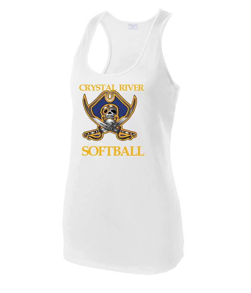 Crystal River High Softball Pirate Logo Ladies Tank-Top