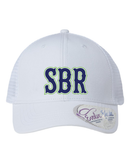 SBR Charlie Ladies Trucker Hat White Embroidered