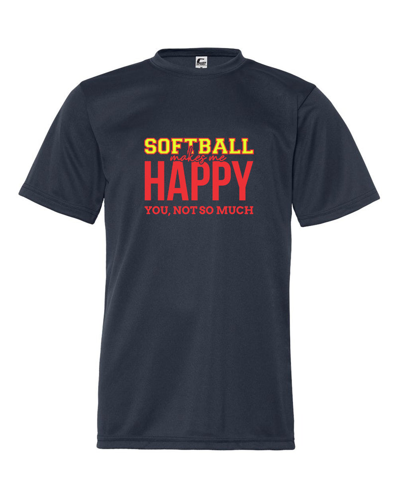 Softball Makes Me Happy Red